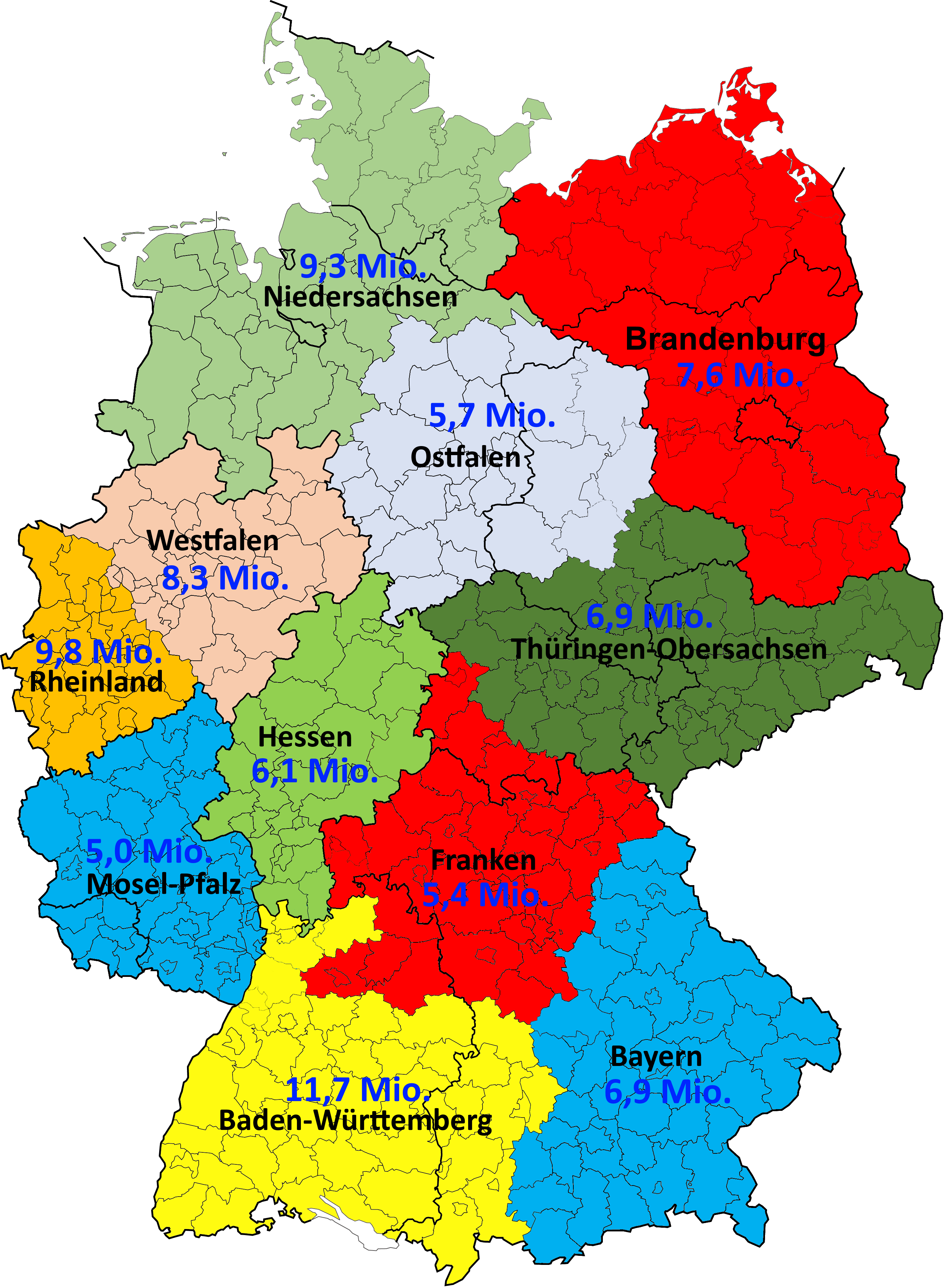 Einwohnerzahl ausländeranteil die wichtigsten städte, flüsse, schuldenstand...